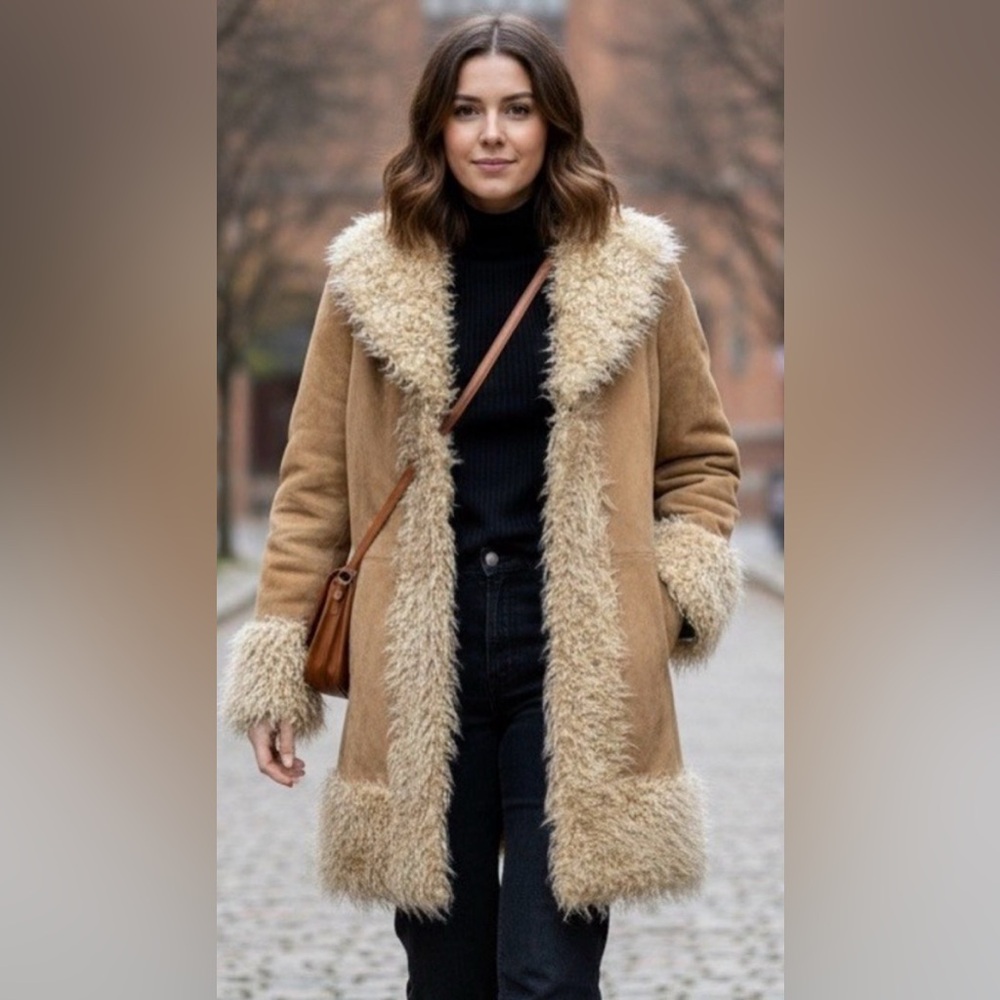 Vintage Giacca leather Penny Lane longline coat